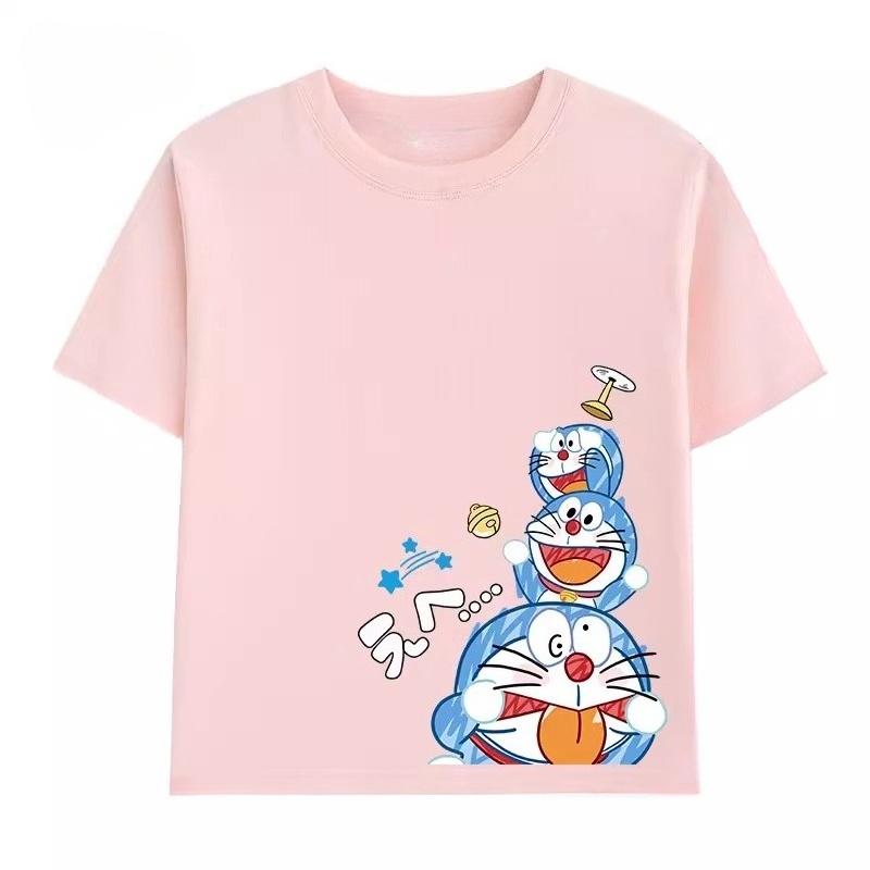 Potdemiel Summer New Doraemon Children's T-Shirt, Comfortable and Breathable, Suitable for Boys and Girls