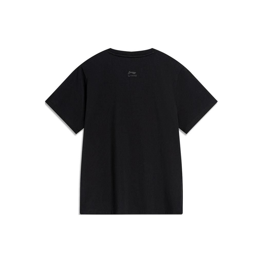 Li Ning Chinese Culture Series Grafikdruck Lässiges Slim-Fit Kurzarm-T-Shirt Damen T-Shirt Schwarz AHSU330-5
