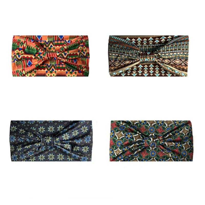 Stretchy Bohemian Pattern Hairband Sweat Resistant Workout Headbands For Gym Outdoor Travel Activity Sport Accessory