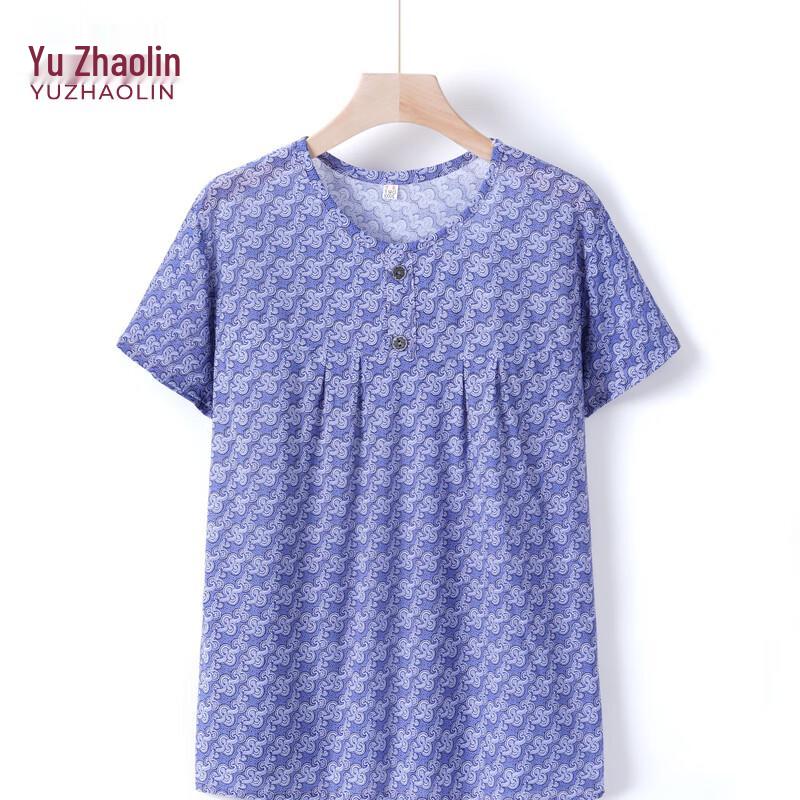 YUZHAOLIN Women s Floral Print Short Sleeve Top 4XL