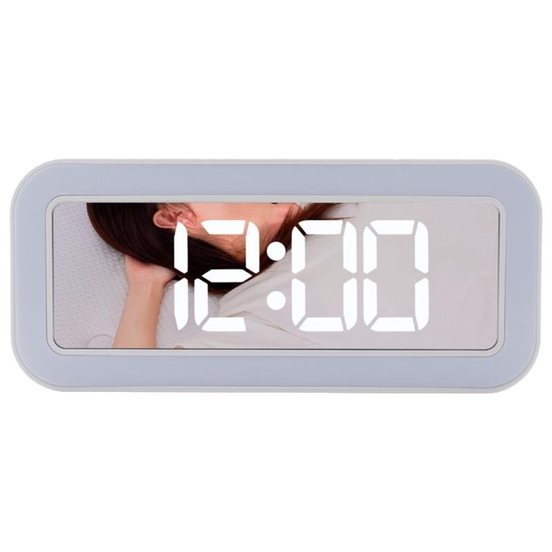 

Multifunctional Table Digital Clock with Brightness Adjustment 2 Alarms LED Display Calendar 12/24Hour Modes USB Charger белый