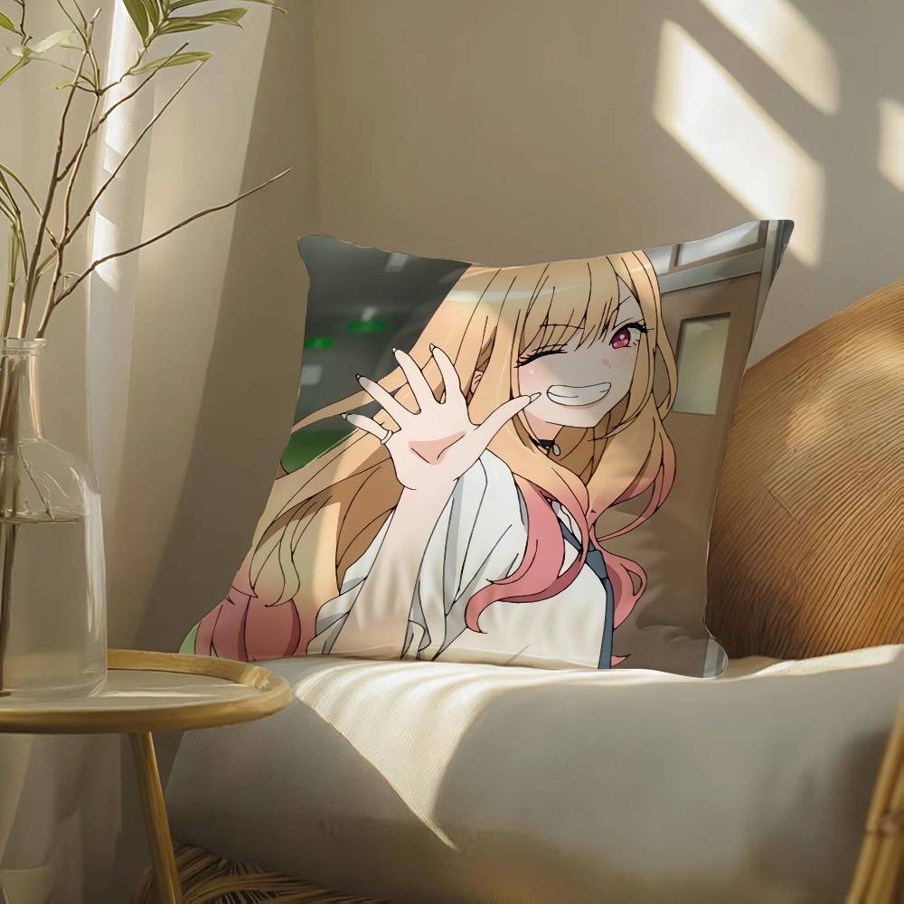 My Dress-Up Darling Marin Kitagawa Pillow Case Silky Elegant Comfort Sofa Bed  Invisible Zipper Beach Pillowcase