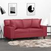 VidaXL 2-seater Sofa with Pillows Burgundy 120 Cm Faux Leather, Sofa, Loveseat, Living Room Sofa, Sofas, Sofa 3200864