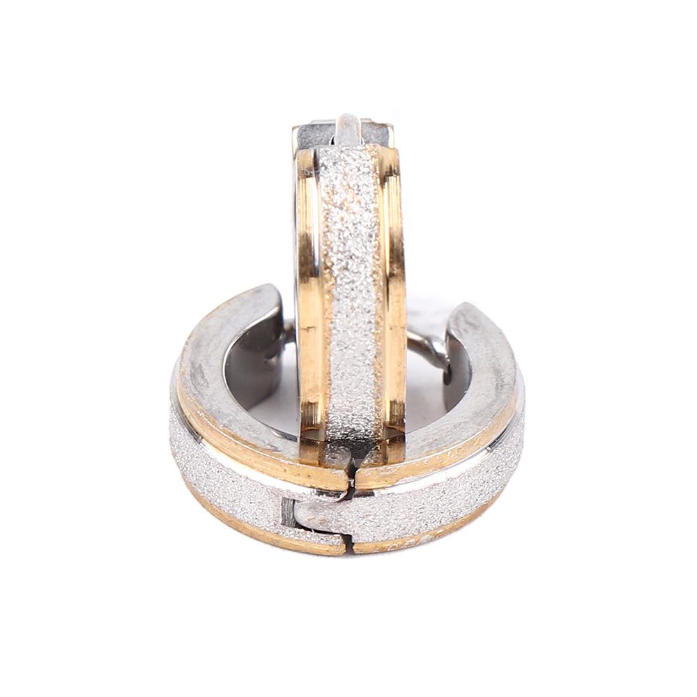 Style Dull Fashion Stainless Steel Man Jewelry Hoop Earrings Polish Gold Simple Circle