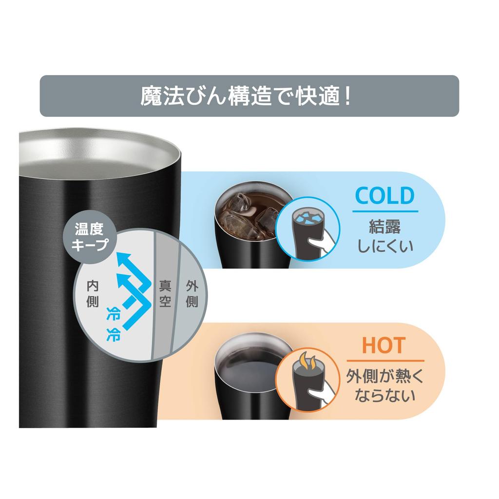 Thermos Vacuum Insulated Dishwasher Thermos Flask Keeps Drinks Hot or BK Tumbler, 600ml, Black, Safe, Design, Cold, JDY-600C