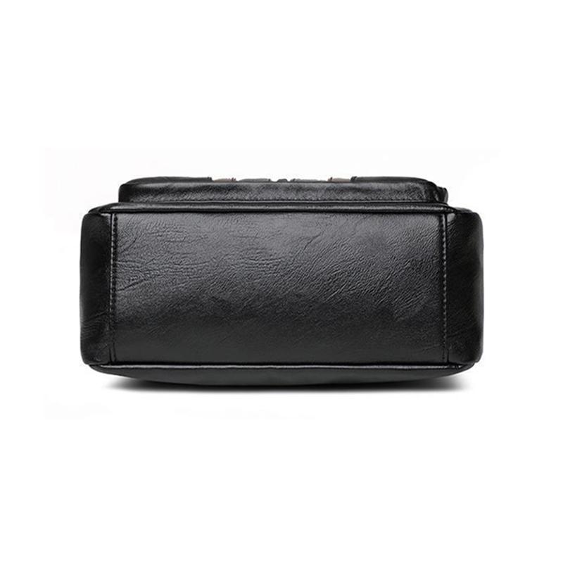 Vintage Shoulder Bag for Women PU Leather Crossbody Multifunction Messenger Bag Small Square Mommy Handbag