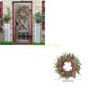KX4B Spring Wreath for Front Door 22" Artificial Flower Wreath for Indoor and Outdoor