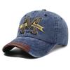 Cap Men's Ladies Outdoor Visor Washed Denim Distressed Letter M Embroidered Baseball Cap