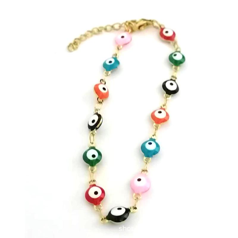 18K Gold-Plated Evil Eye Stainless Steel Bangle for Women