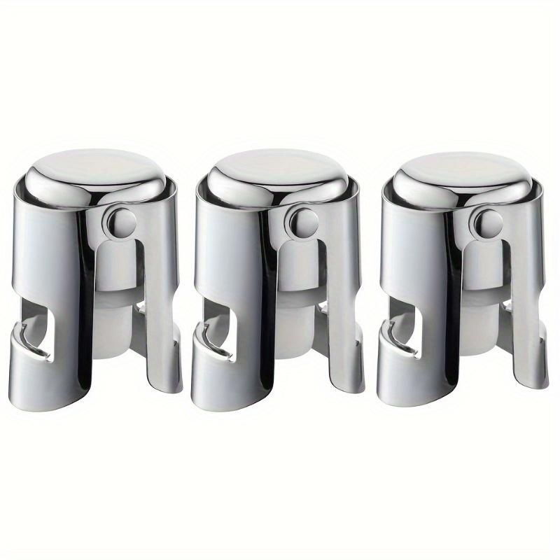 3 piezas, Tapón Sellador Profesional de Acero Inoxidable para Botella de Champán Vino Espumoso