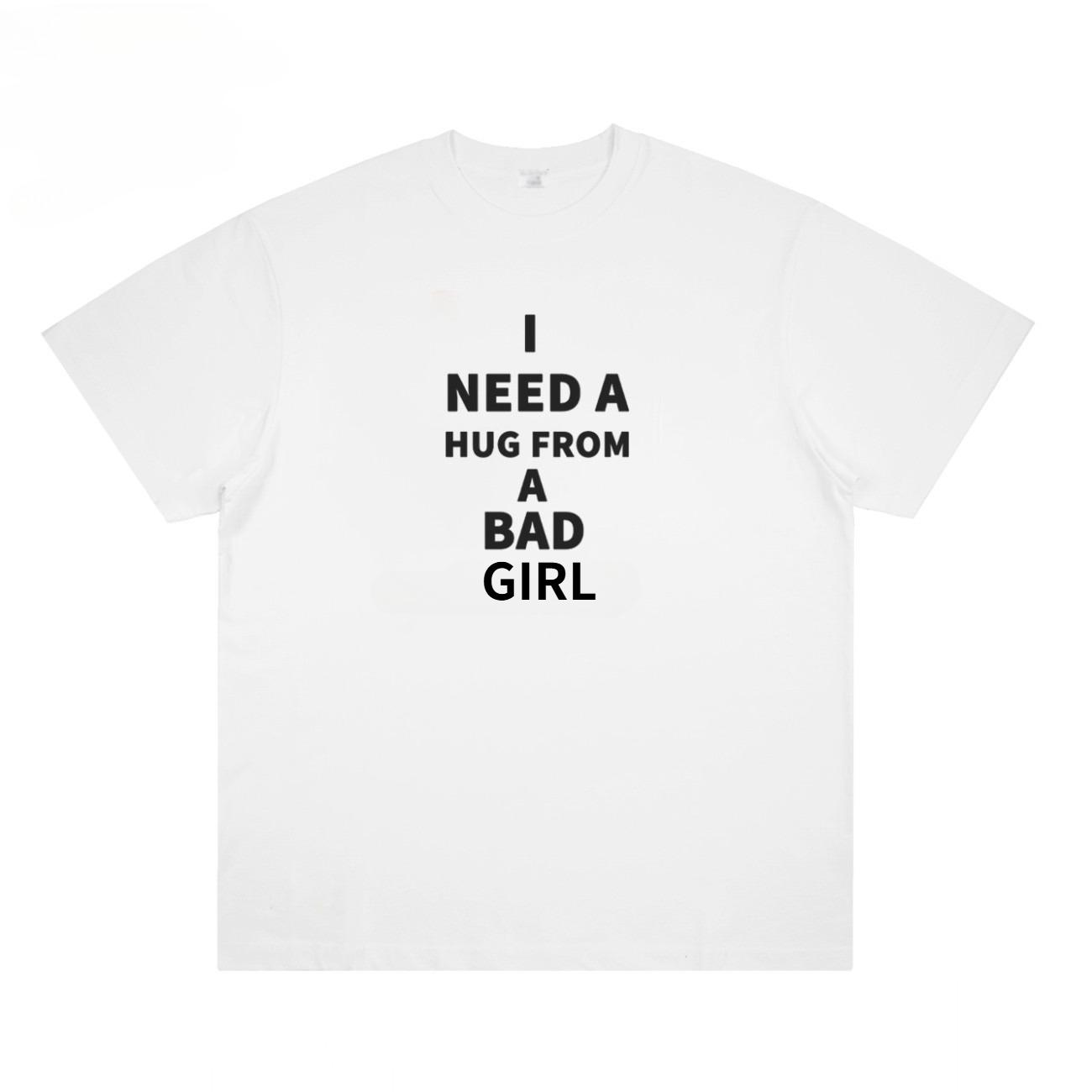 

American Slogan Printed Short Sleeved Fun Parody Y2K Retro Personality Loose Fitting Men and Women Ins Cotton T-shirt Trend 4XL