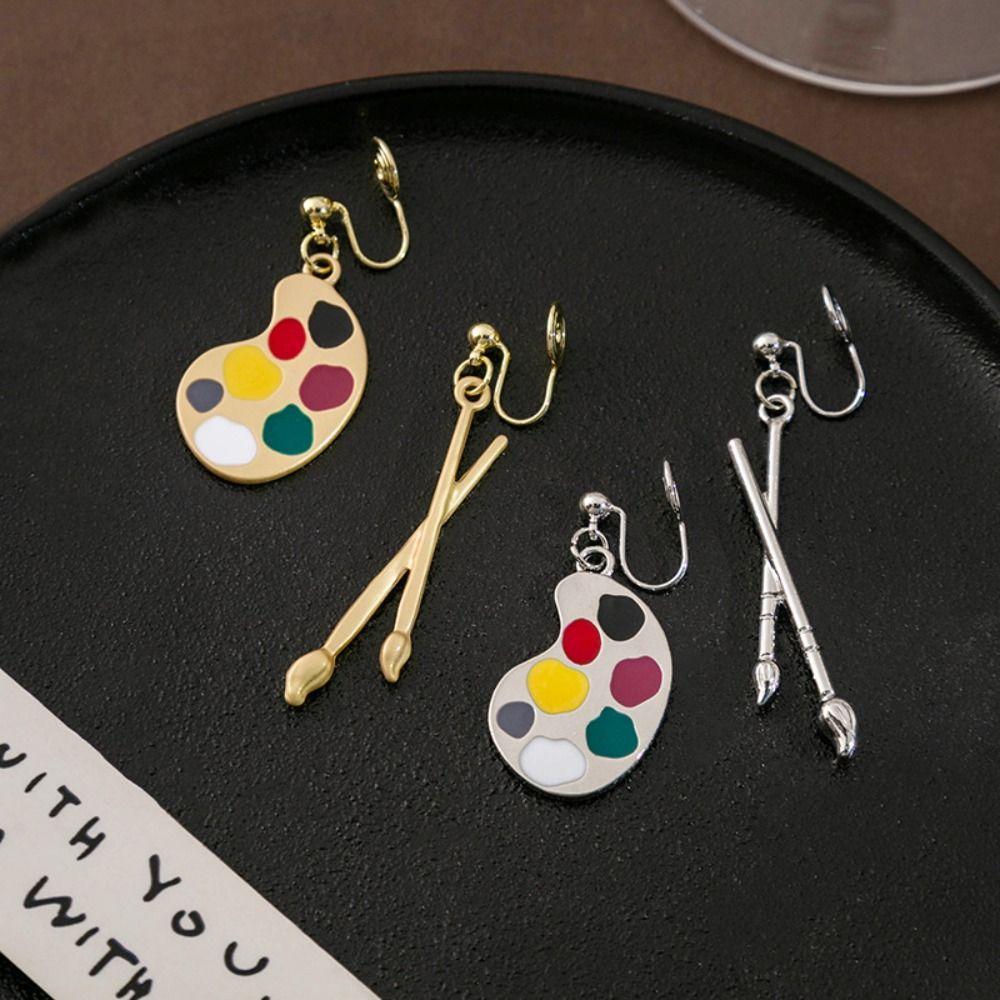 

Artistic Personality Dangle Earrings Drawing Board Korean Style Ear Hook Girls