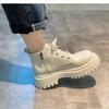 British Style Retro Thin Small Short Boots Women's 2025 Autumn New Thick-soled Heightening Small Single Boots Thin Boots Tide
