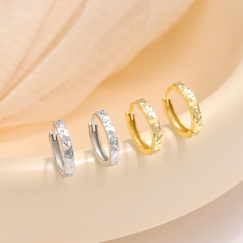 925 Sterling Silver Shiny Earrings Korean Version Simple Fashionable High-end Light Luxury Temperament Earrings