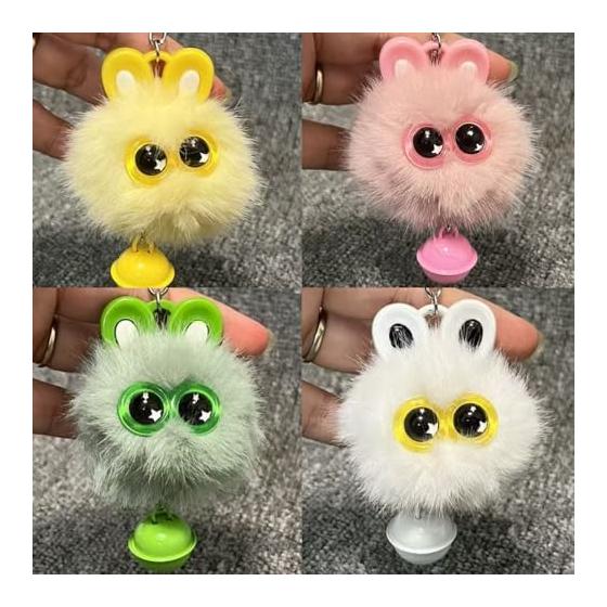 [BetterJonny] Plush Keychain Cute Animal Pendant Bag Pendant Key Chain Hanging Decoration Present Cute Gift for Partner Friend Family White Blue Pink