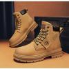 Autumn New Shoes for Men Classical Yellow Boots Outdoor High Tops Leather Casual Shoes Winter Man Warm Plush Ankle Boots
