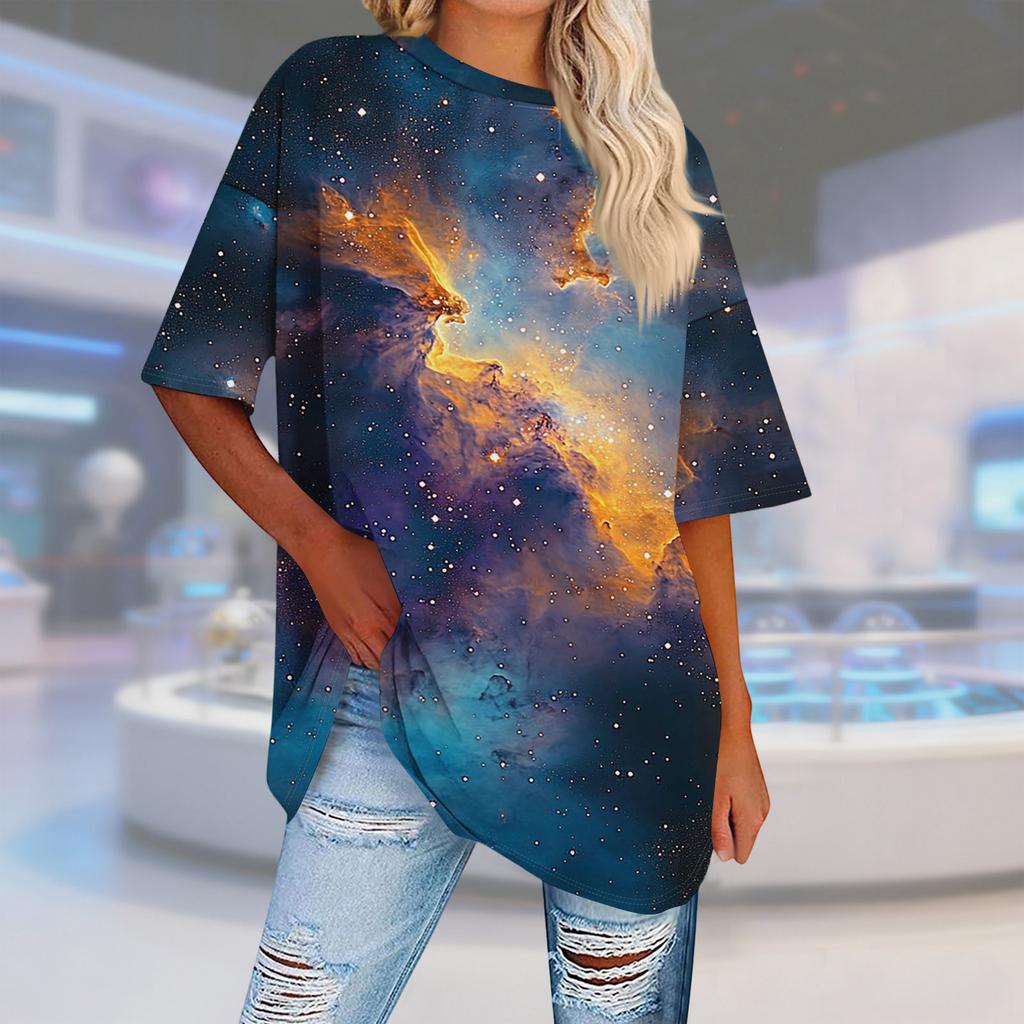 Damski T-shirt Tee Nadruk Krótki Rękaw Codzienny Weekendowy Moda Podstawowy Regularny Top St. dzień Patryka