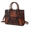 Johnature Retro Embossed Spliced Women's Leather Bag Large Capacity Versatile Shoulder Crossbody Bags