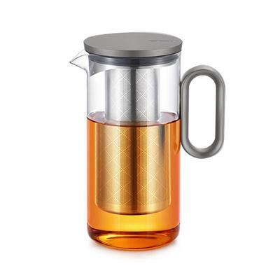 Samadoyo Hitzebeständige Glas-Teekanne, Tassendeckel aus Aluminiumlegierung, moderne Teekanne mit Filtersieb, Teekanne, Kochtopf, Tee-Set, 900 ml