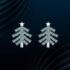 S925 Sterling Silver Christmas Trees Earring Green Moissanite Stud Earrings