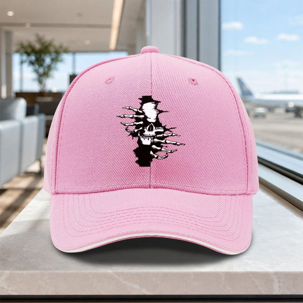 Adjustable Torn Skull Baseball Cap Lightweight Unisex Printed Hat for Outdoor Weddings Parties
