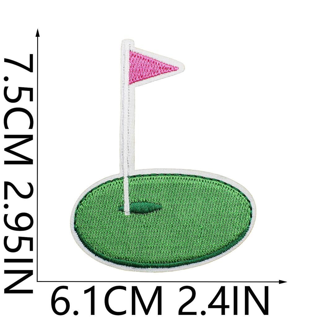 Golfbroderi Stoffklistremerke Golf Datamaskinbroderi Etikett Klær Veske Dekorasjon Flaggbroderi Klistremerke Varmepåføring