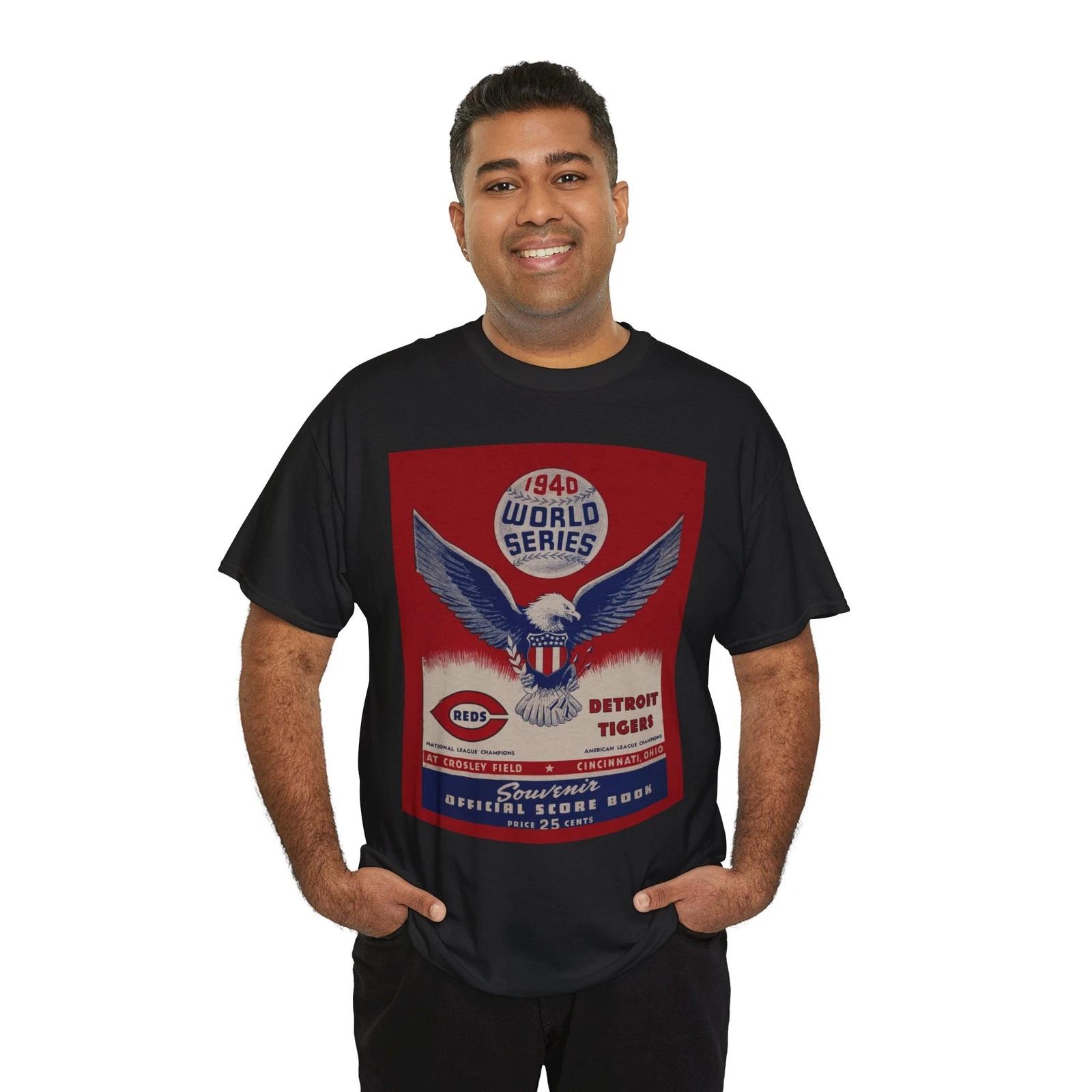Red Vs Detroit World Series 1940 Program Cover Art T-Shirt Sports Baseball L
