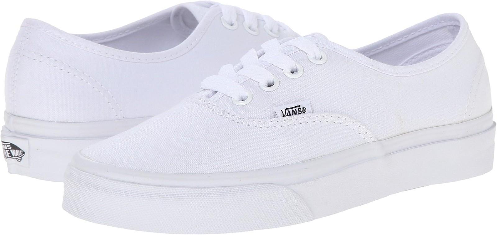 Vans Authentic Shoe True White Unisex Classic Canvas VN000EE3W00, Fast Shipping 34.5