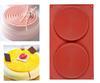 Large Silicone Cake Mold Discs Biscuit Mould 2 Holes Round Cylinder Chocolate Mold for Cookie Candy Jelly Muffin Sandwiches Soap