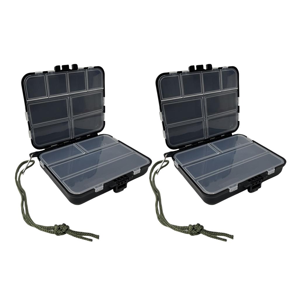 2Pcs Fishing Lures Hooks Storage Container Double Side Fishing Accessory Case Fishing Tackle Storage Box with Divider
