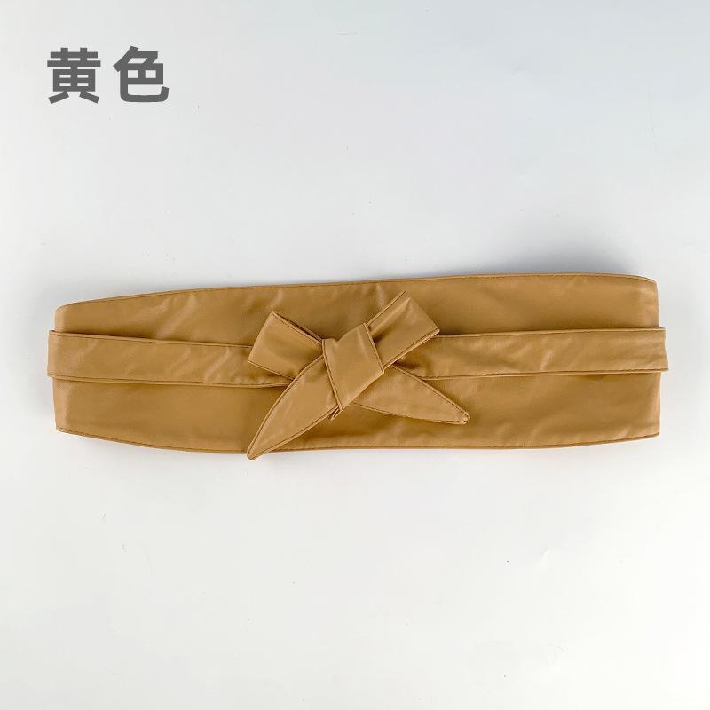 

Женский широкий поясной пиджак с декоративной резинкой на талии, простой женский ремень с бантом высокого качества, черный