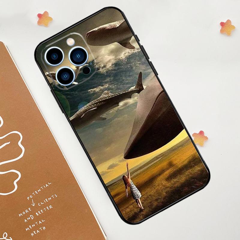 Flying Whale Magical Phone Case For iPhone 17 Pro Max 11 14 15 16 Pro Max 12 13 Mini 16 Plus 16e 17 Air Funda