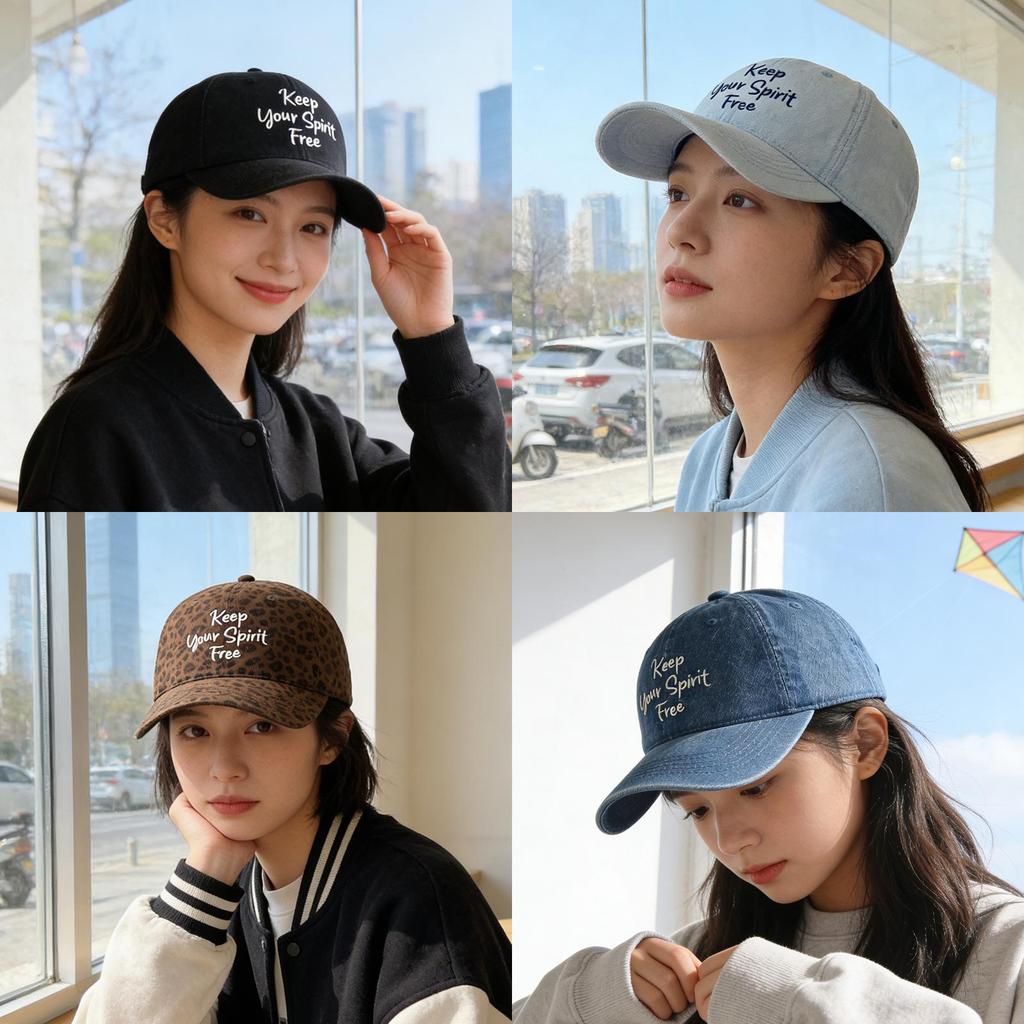 Denim Baseball Cap Women Casual Sun Protection Embroidered Letter For Spring Summer Autumn