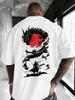 Summer New Style Oriental Dragon and Samurai  Cotton Unisexs Tshirt  Urban Fashion Trend Casual and Versatile Top