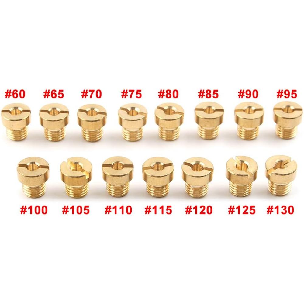 15 шт. Комплект главных жиклеров карбюратора M5 60 65 70 75 80 85 90 100 105 110 115 120 125 130 для карбюраторов PHNL VHS-MIKUNI VM16-20 PYA PYM 15PCS