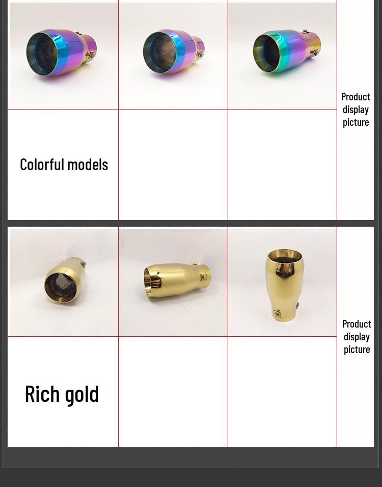 Stainless Steel Tailpipe for 6022 Jimny, Yueyue, Yuexiang M4, M2, Yingzhi, Hongguang, Cupid Cars