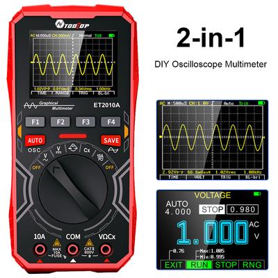 1MHz Handheld Digital Oscilloscope 4000 Count 2.5Msps Digital Oscilloscope Multimeter Graphical Handheld Oscilloscope Multimeter