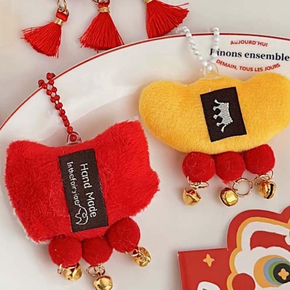 Chinese Style Chinese New Year Plush Keyring Bell Tassel Lion Dance Brooch Plush Snake Dolls  Party