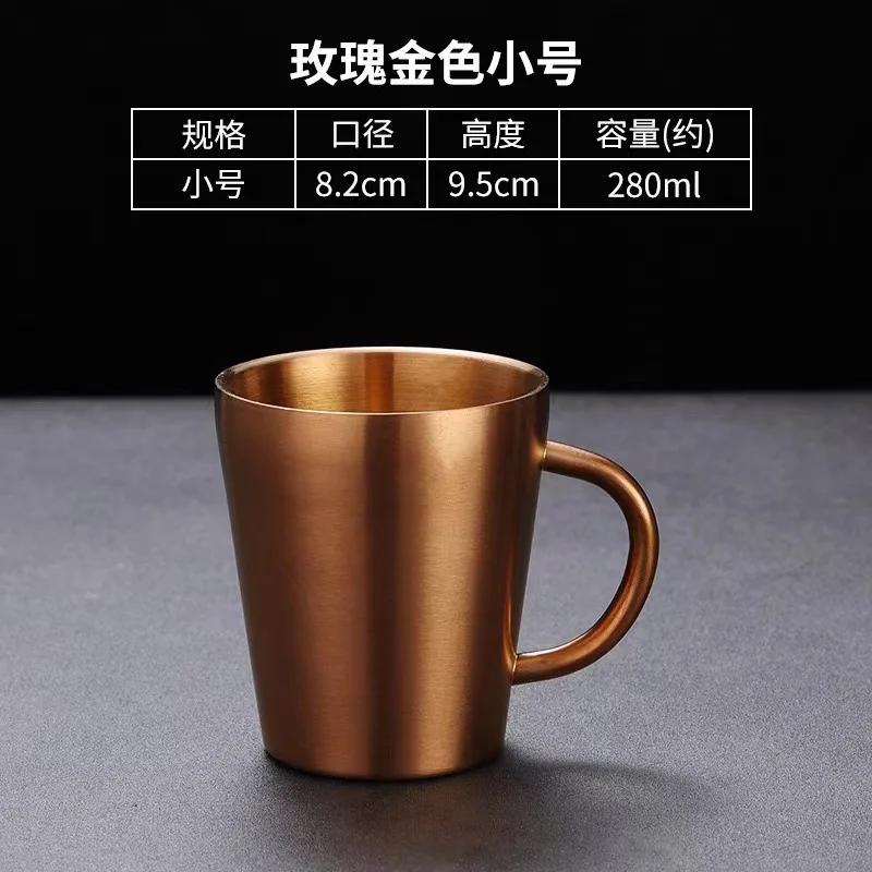 New Double Wall Steel Coffee Cup Milk Ice Beer Cup With Handle