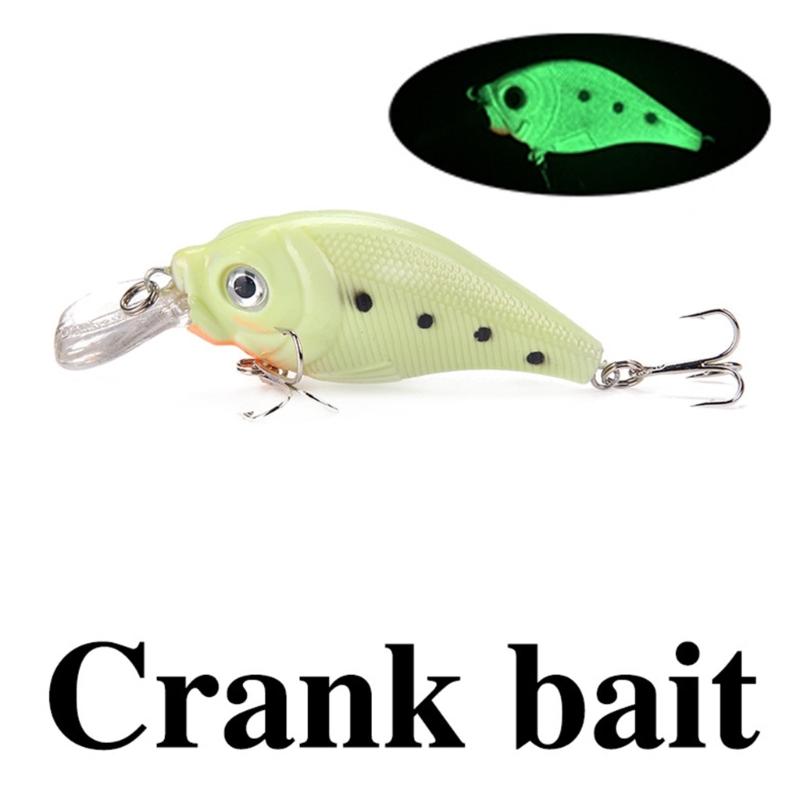 5Pcs Glows in Dark Fishing Tackle Spinner Fishing Lures Fishing Lures Wobbler Fish Lures Artificial Hard Baits Crankbait