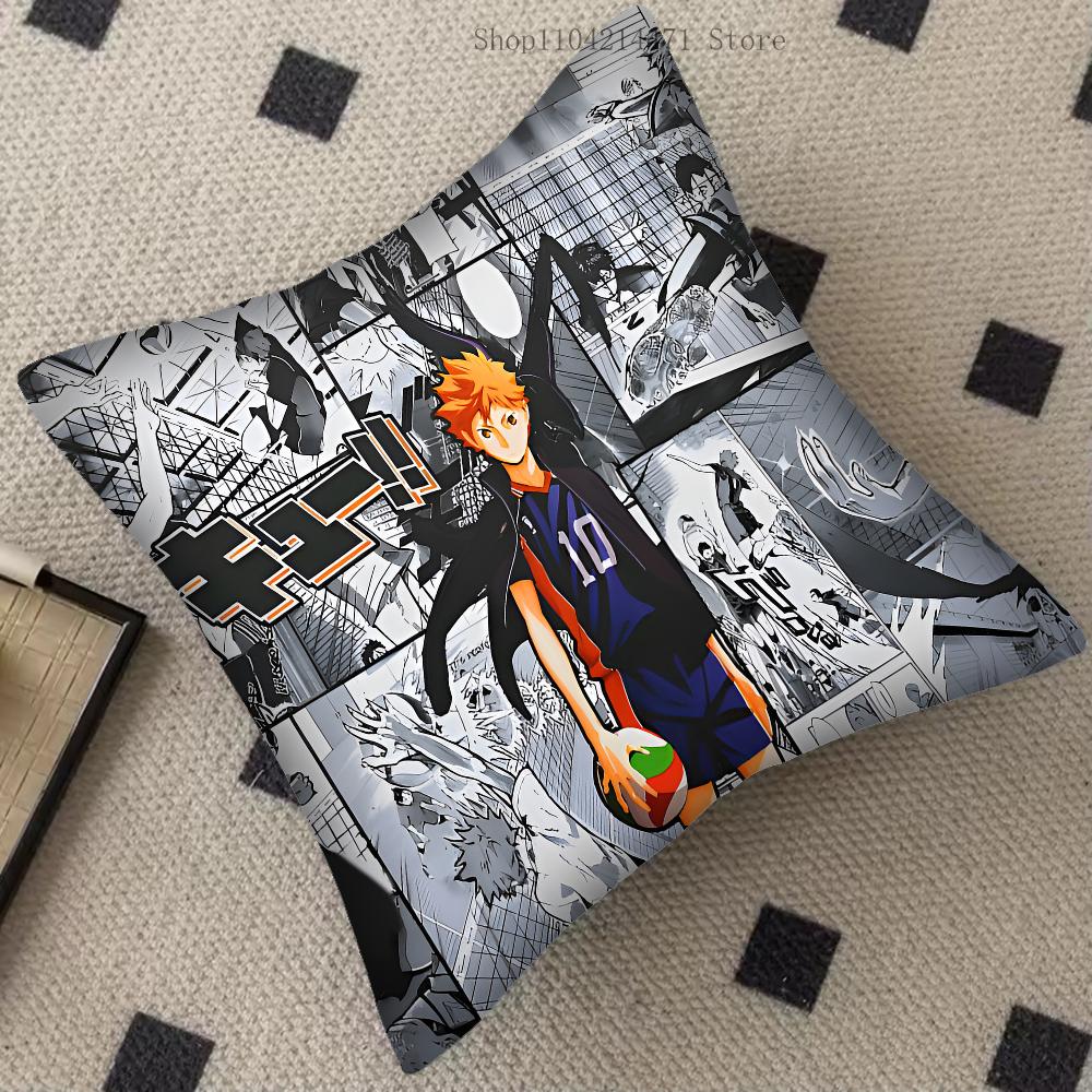 1 Stück Anime Haikyuu Kissenbezug, quadratisches Kissen, Schlafzimmer, Sofa, Freizeitkissen, Komfortkissen, Auto, Wohnzimmer, Heimdekoration