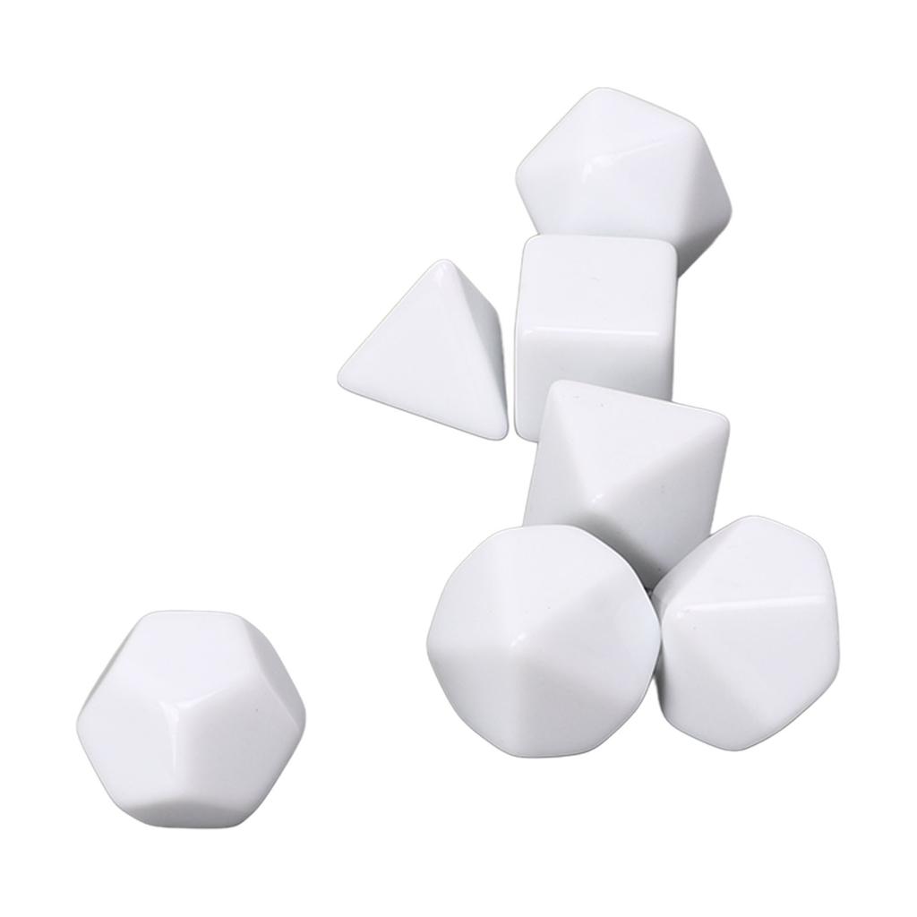 14pcs Blank Dice DIY Board Multi Shape Polyhedral Puzzle Blank Dice Set for Board Game Number