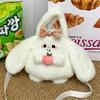 New Cartoon Plush Shoulder Messenger Bag Soft Cute Girl Cute Long Ears Rabbit Portable Women's Bag