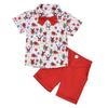 Boys 1-5 Years Christmas Bowtie Short Sleeve Shirt Shorts Gentleman Suit