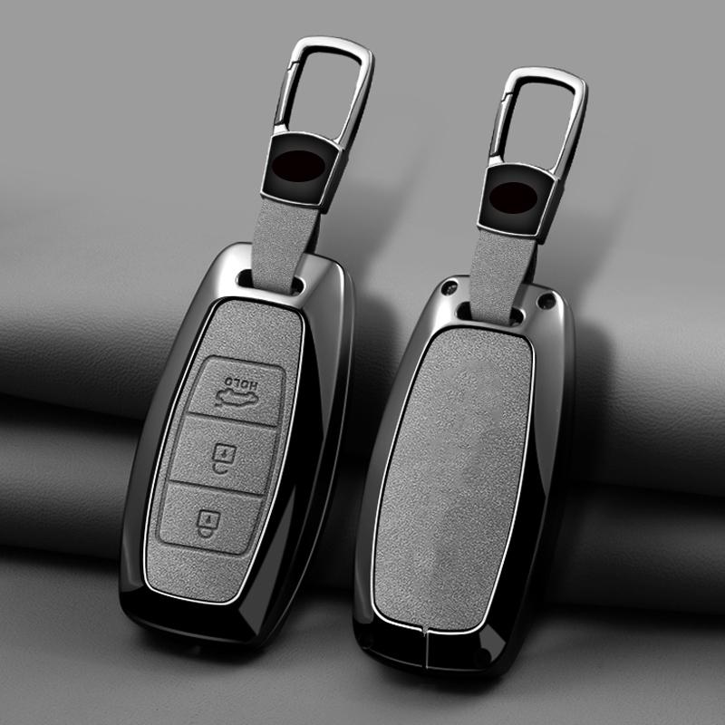 3/4/5 Button Zinc Alloy Leather Car Key Cover For Modern I30 Ix35 Kona Encino Solaris Azera Grandeur Ig Accent Santa Fe Palisade