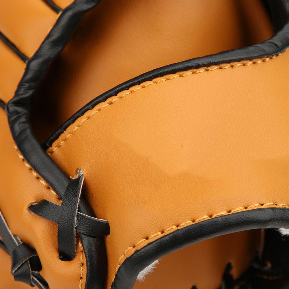 PVC Thicken Baseball Glove Training Competition Gloves for Adults Children(Brown 12.5inch)