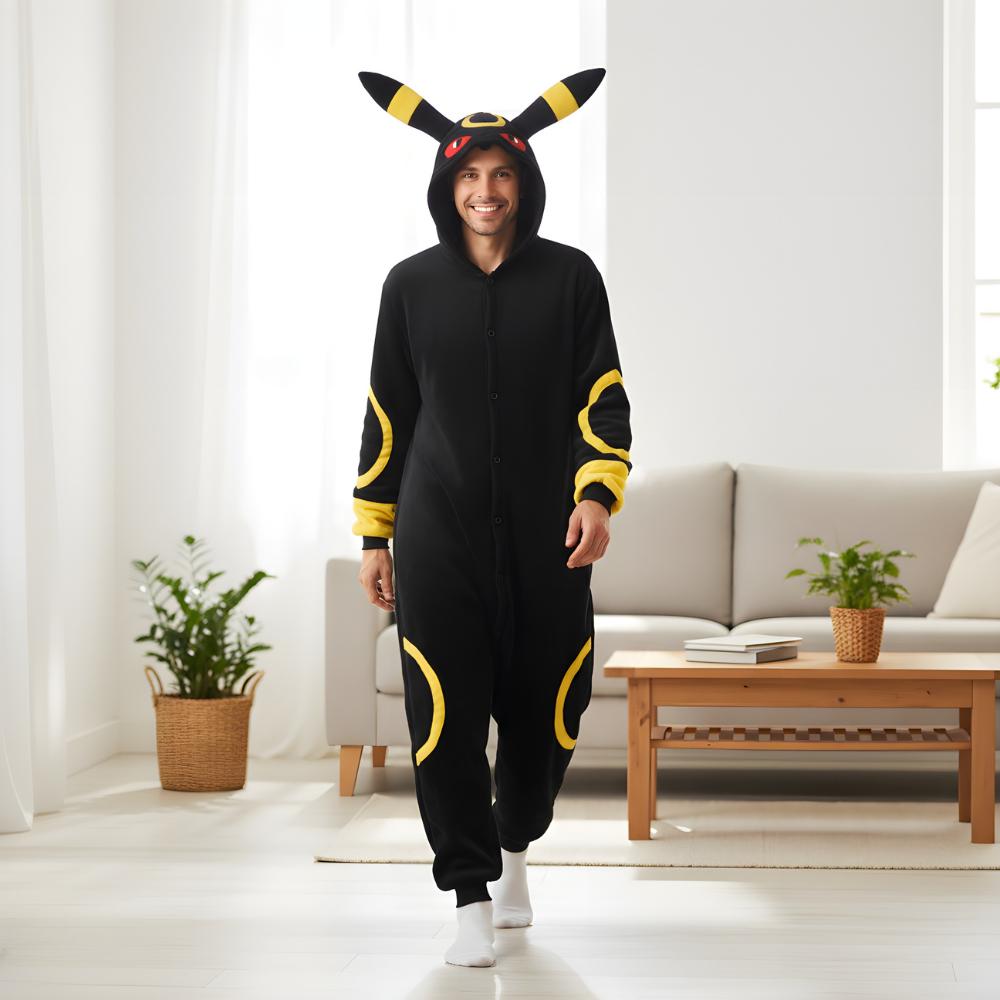Pigiama Intero Kigurumi Costume Travestimento Pokemon Umbreon Xxl: 185 - 195Cm