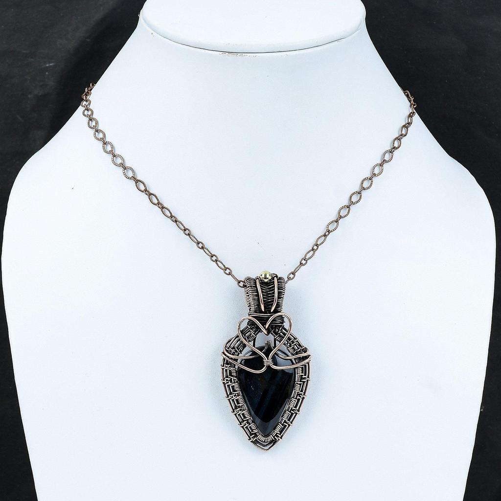 Pietersite Pendant Copper Wire Wrapped Gemstone Pendant Handmade Pendant Wonderful Copper Jewelry Gift For Her Wire Wrap Pietersite Jewelry