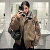 Mens Winter Vintage Cross Padded Jacket Thick Warm Stand Collar Casual Coat
