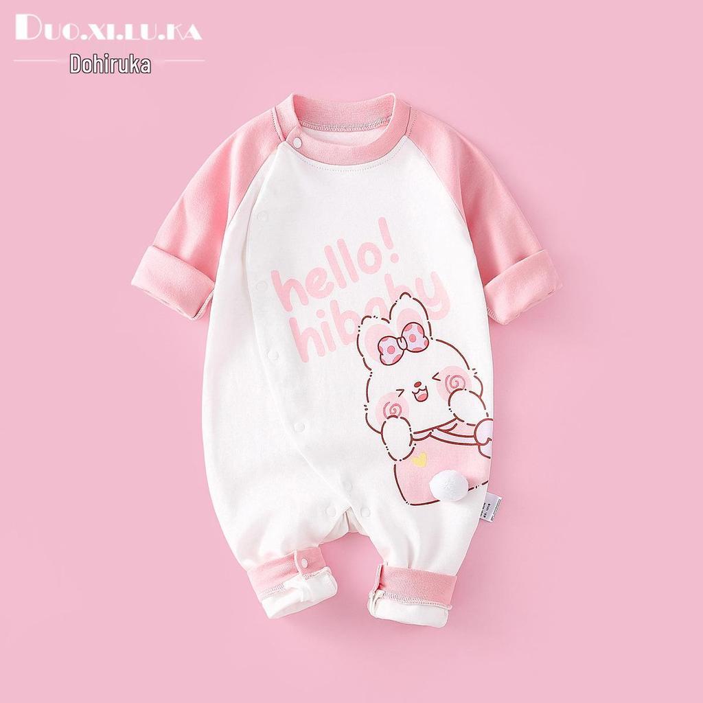 Newborn Unisex Cotton Rompers: Long Sleeve Onesies for Spring & Autumn